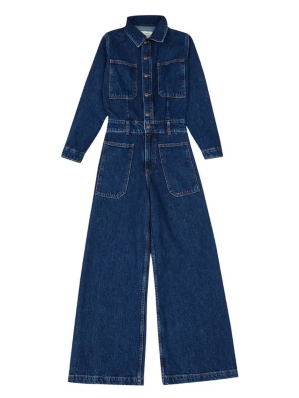 Zara Dark Blue Denim Women's Jumpsuit Overalls Will Fit A Med. Better I Think